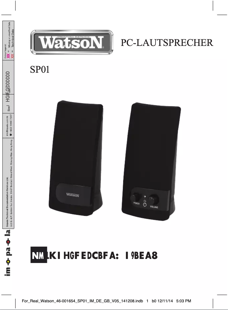 Image de la première page du manuel de l'appareil SP01