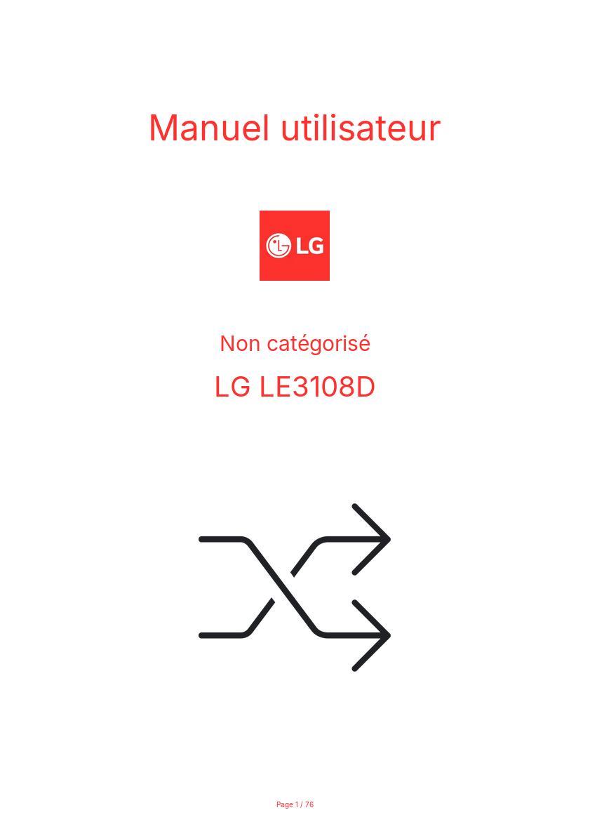 Image de la première page du manuel de l'appareil LE3108D