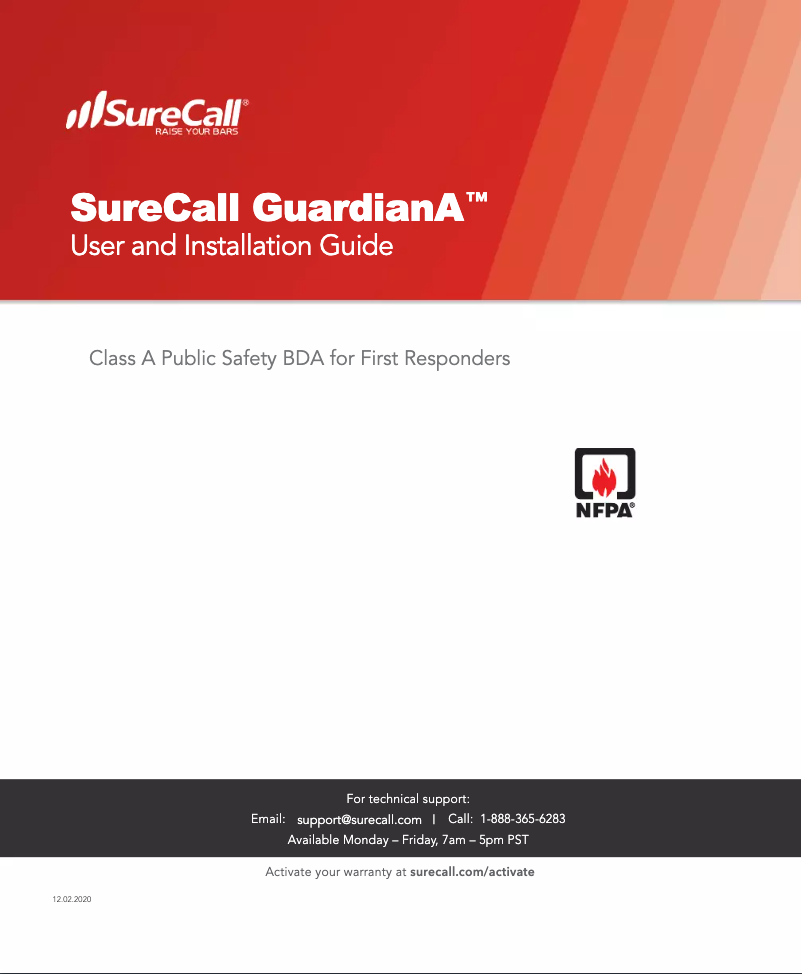 Image de la première page du manuel de l'appareil Guardian A