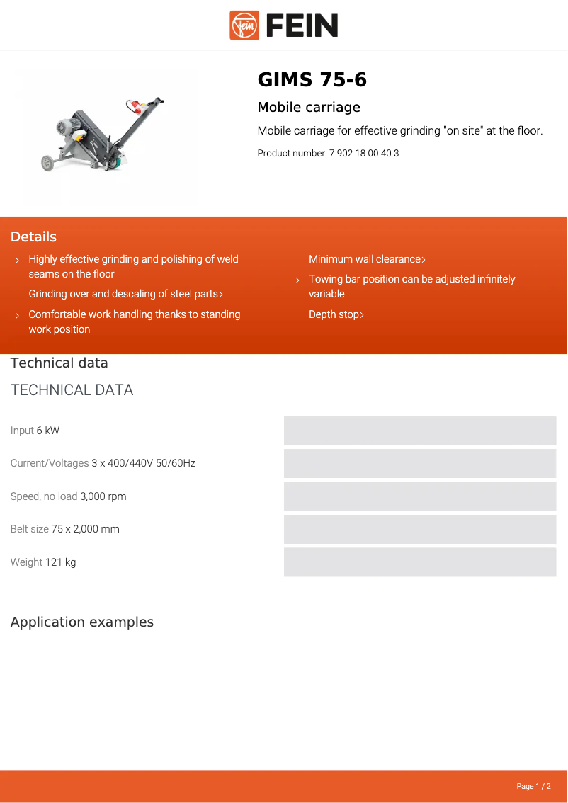 Image de la première page du manuel de l'appareil GIMS 75-6