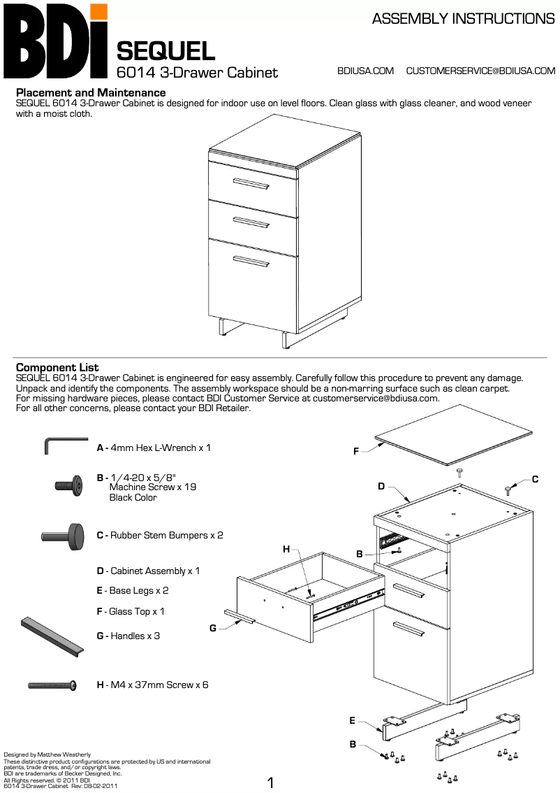Page n°1 - Manuel utilisateur BDI Sequel 6001