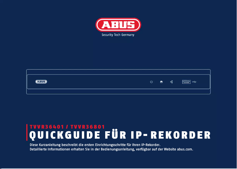 Image de la première page du manuel de l'appareil TVVR36401