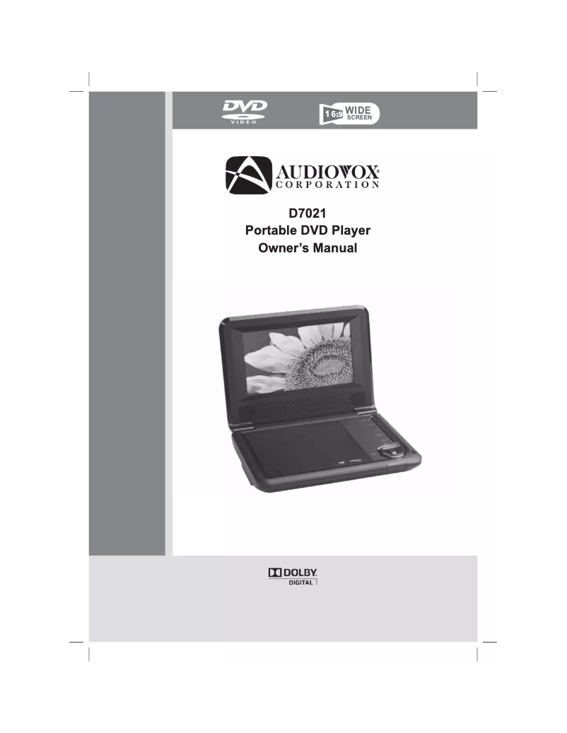 Página 1 del manual Manual de usuario audiovox D7021