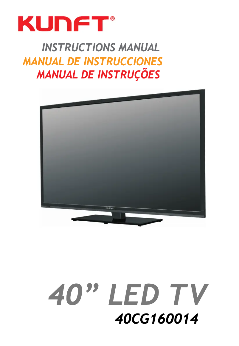 Page 1 de la notice Manuel utilisateur Kunft 40CG160014