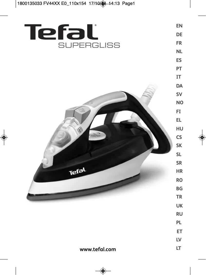 Página 1 del manual Manual de usuario Tefal Supergliss FV4486