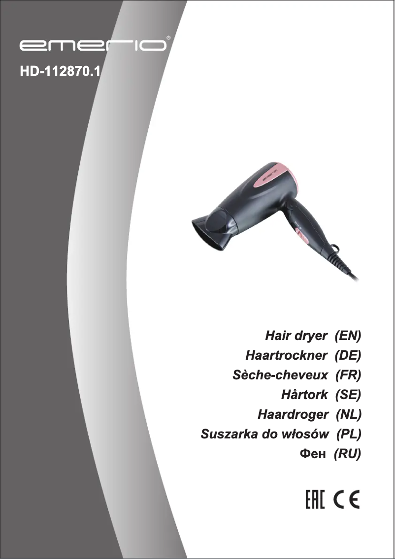 Image de la première page du manuel de l'appareil HD-112870.1