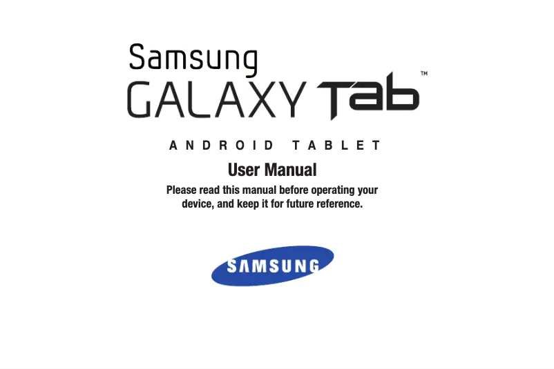 Page 1 de la notice Manuel utilisateur Samsung Galaxy Tab SGH-I987
