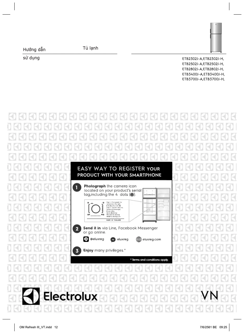Page 1 de la notice Manuel utilisateur Electrolux ETB2802J-H