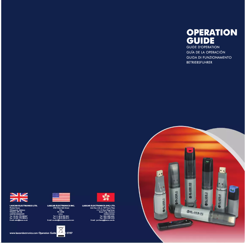Page 1 de la notice Manuel utilisateur Lascar Electronics EL-USB-2