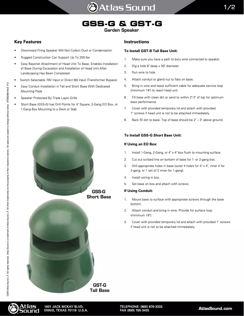 Image de la première page du manuel de l'appareil GST-G