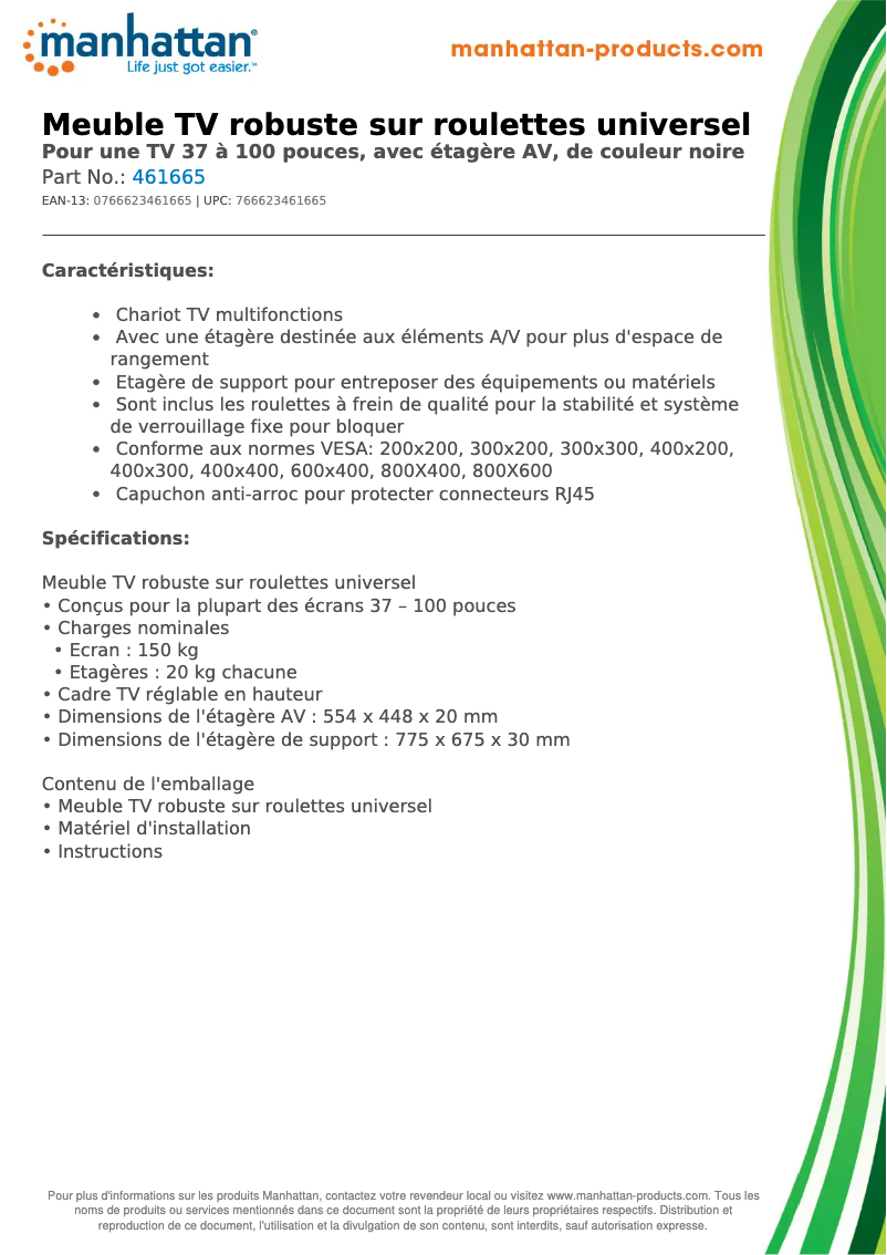 Page n°1 - Fiche technique Manhattan 461665