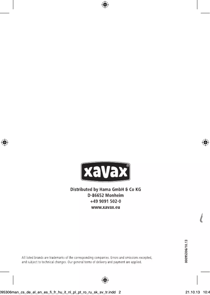 Page 1 de la notice Manuel utilisateur Xavax Picta 00095306