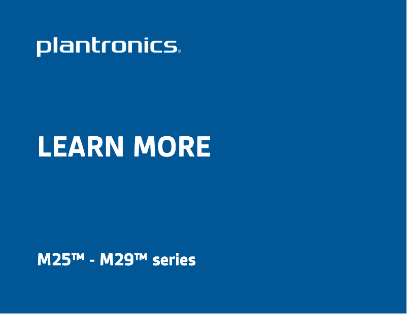 Page 1 de la notice Manuel utilisateur Plantronics M25