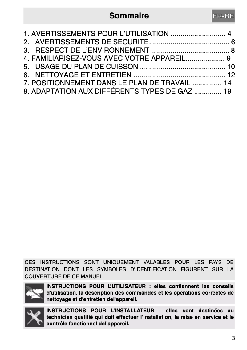 Page n°1 - Manuel utilisateur Smeg PGF31GBE