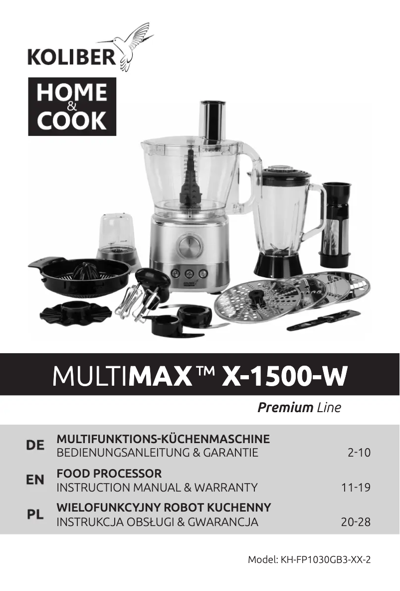 Page n°1 - Manuel utilisateur Koliber MULTIMAX X-1500-W