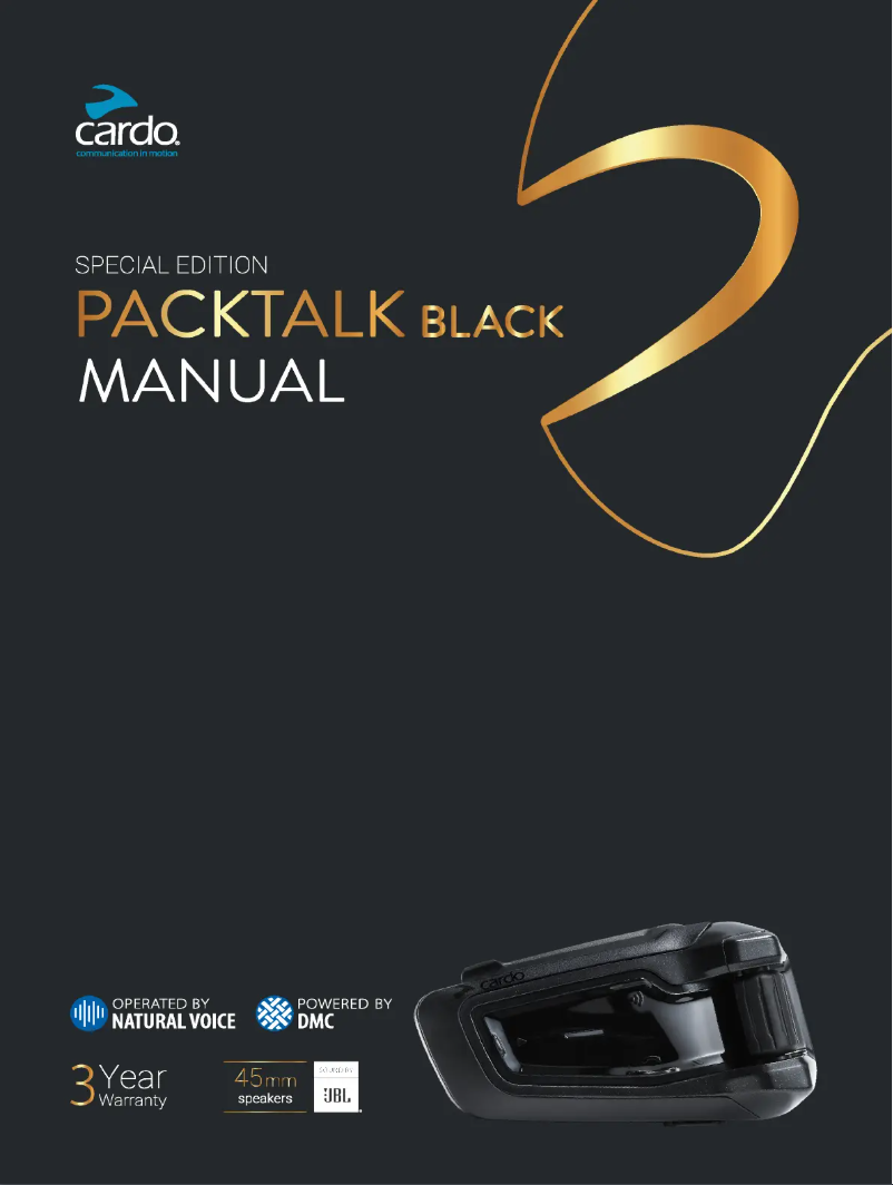 Image de la première page du manuel de l'appareil Packtalk Black