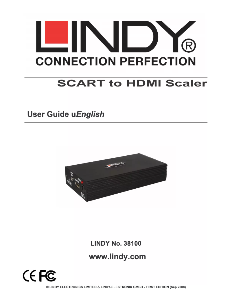 Page 1 de la notice Manuel utilisateur Lindy 38100