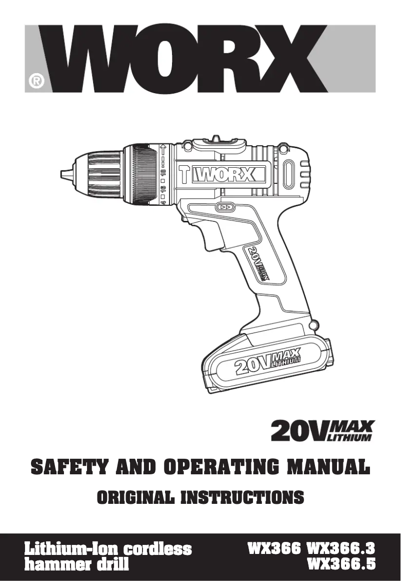 Page n°1 - Manuel utilisateur Worx WX366
