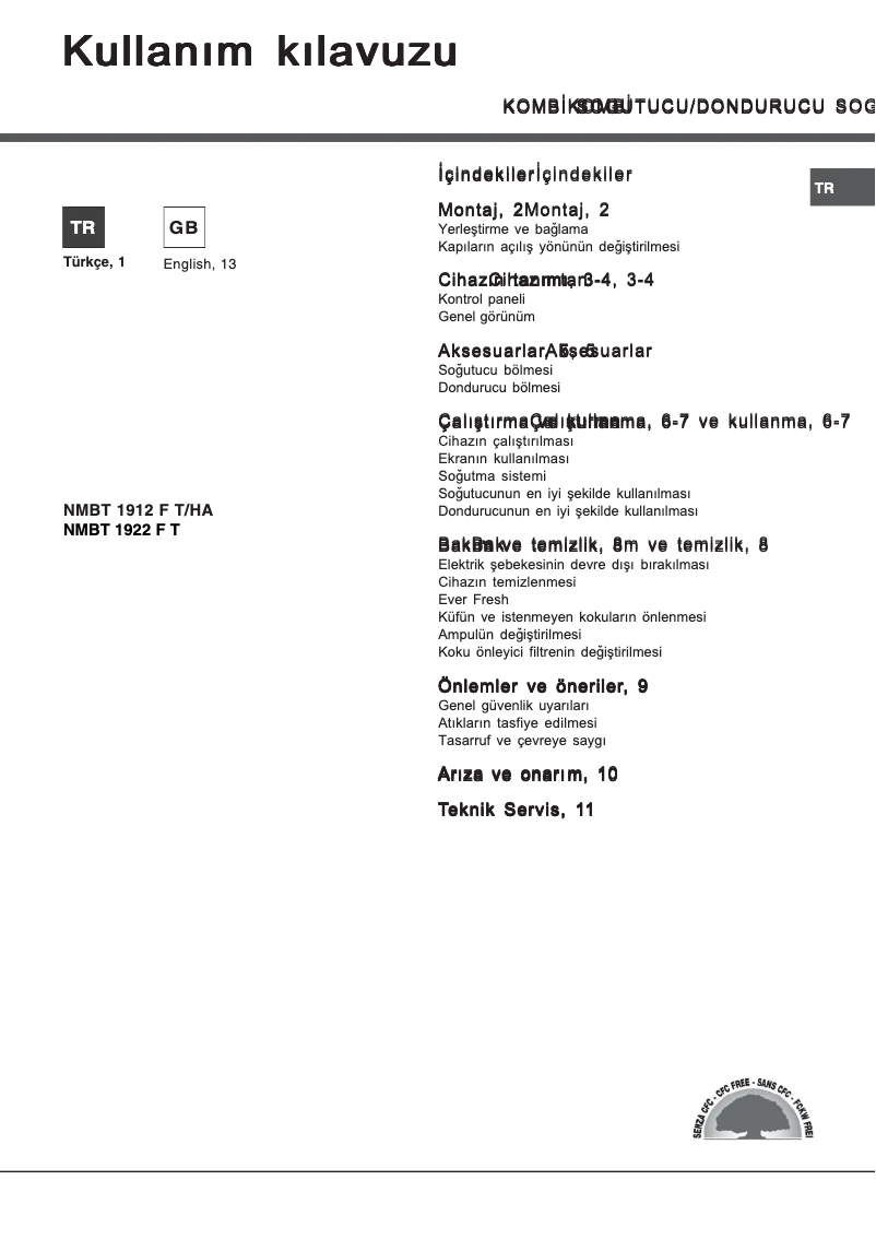 Page 1 de la notice Manuel utilisateur Hotpoint NMBT 1912 F T/HA