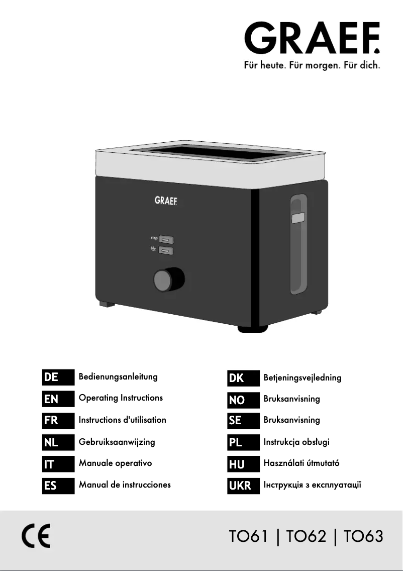Page 1 de la notice Manuel utilisateur Graef TO62
