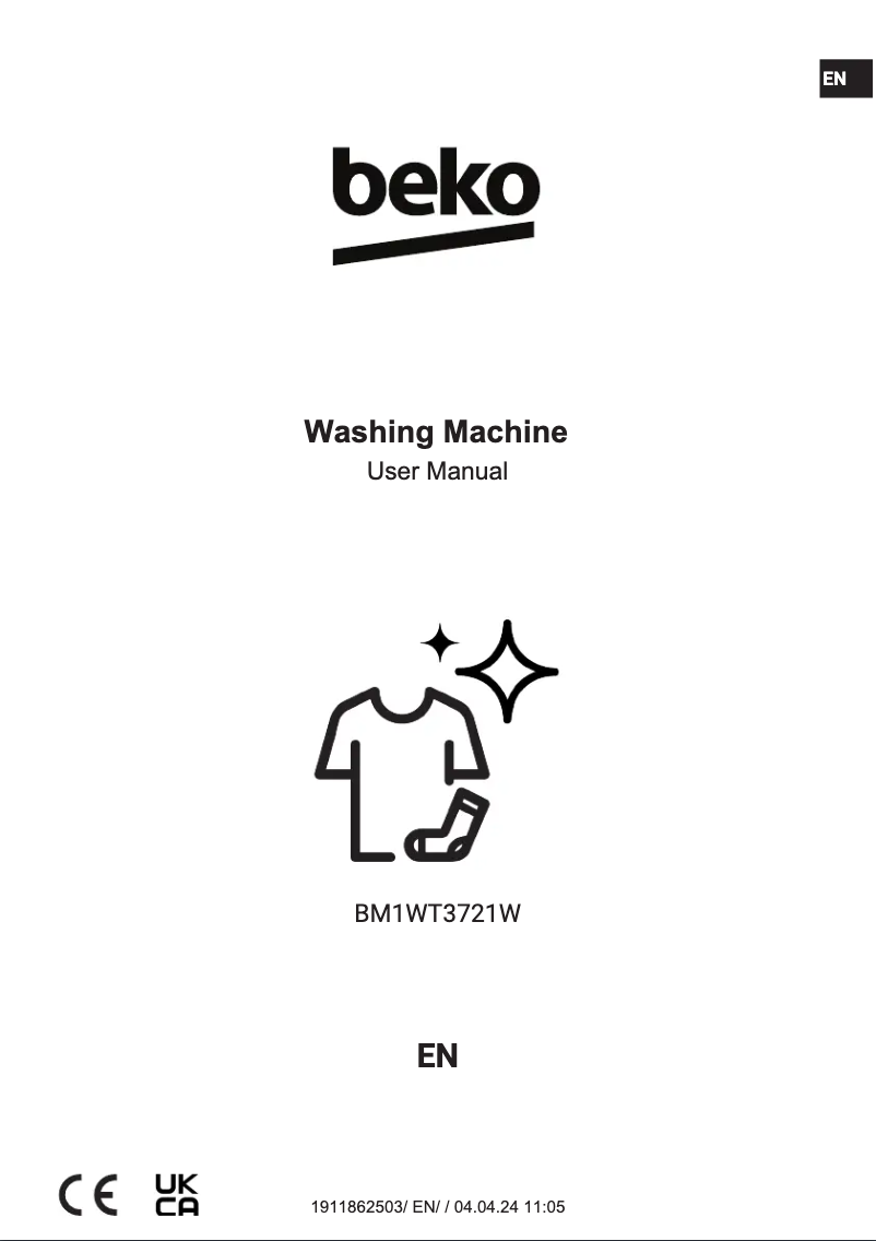 Page 1 de la notice Manuel utilisateur Beko BM1WT3721