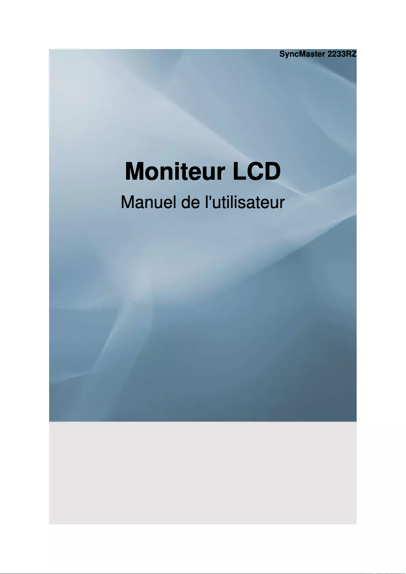 Page 1 de la notice Manuel utilisateur Samsung SyncMaster 2233RZ