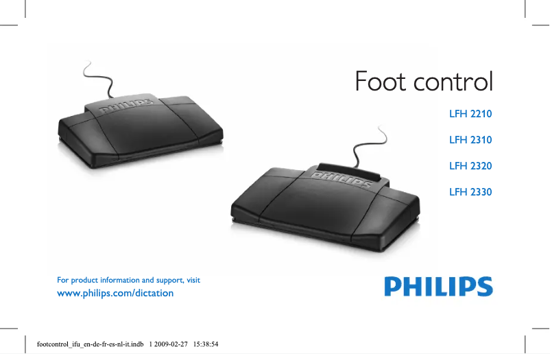 Page n°1 - Manuel utilisateur Philips Transcription Set 7177