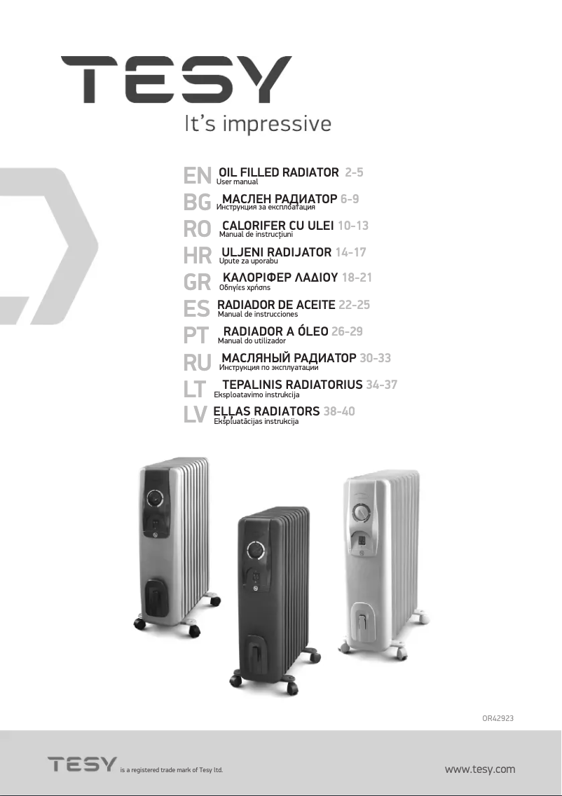 Página 1 del manual Manual de usuario Tesy LB 2007 E04 TRV