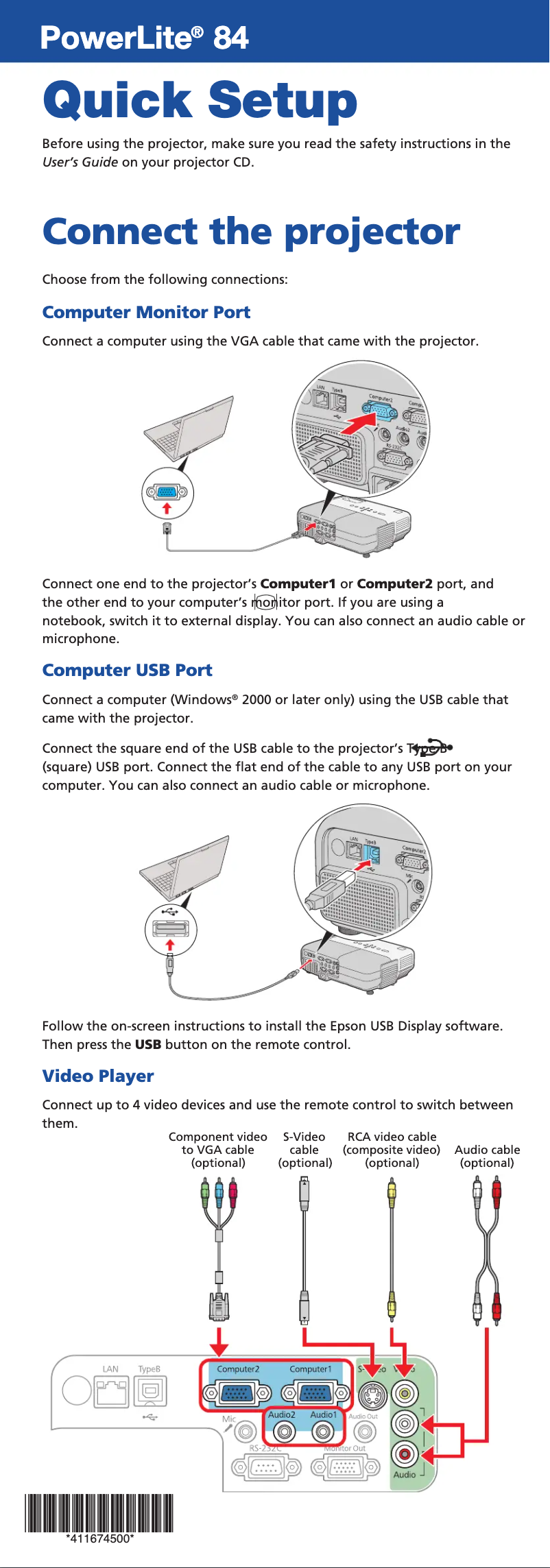 Página 1 del manual Manual de usuario Epson PowerLite 84