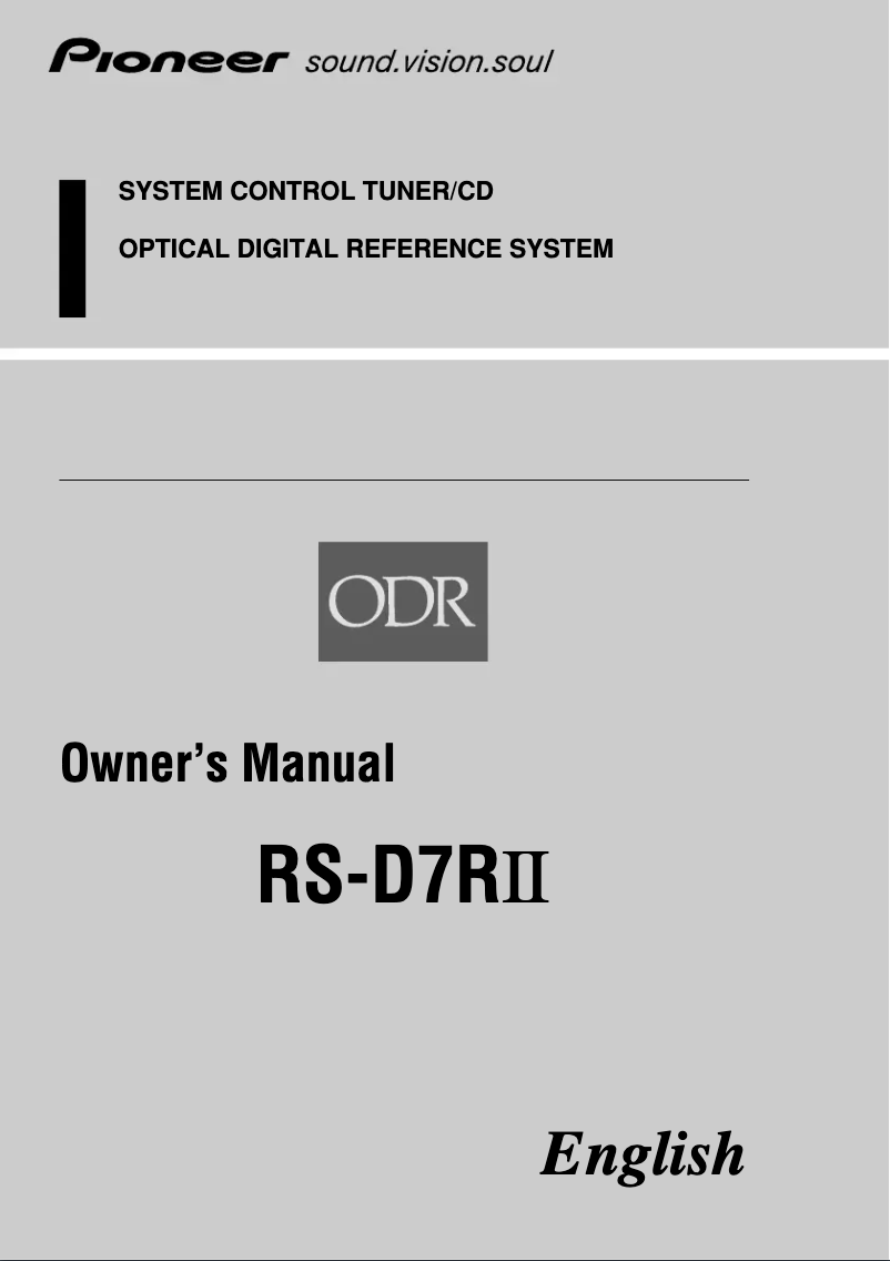 Image de la première page du manuel de l'appareil RS-D7R