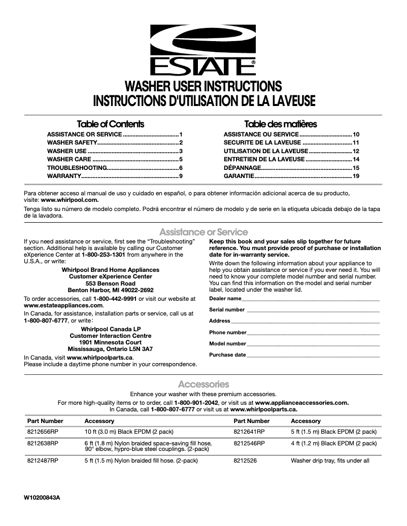 Page 1 de la notice Manuel utilisateur Estate ETW4100SQ
