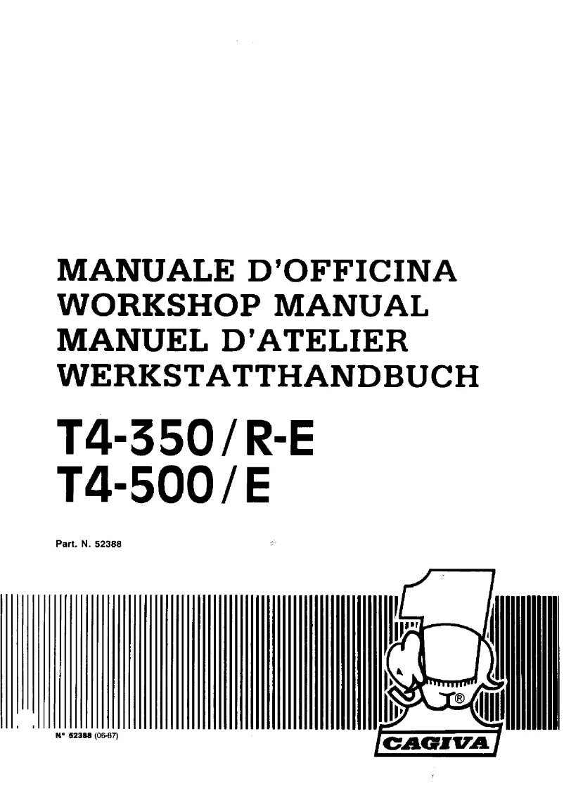 Image de la première page du manuel de l'appareil T4-500 (1987)