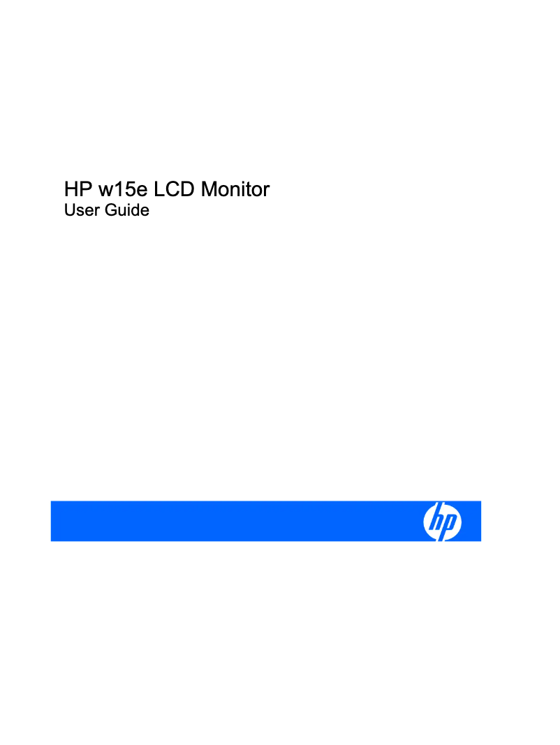 Page 1 of the manual User Manual HP w15e