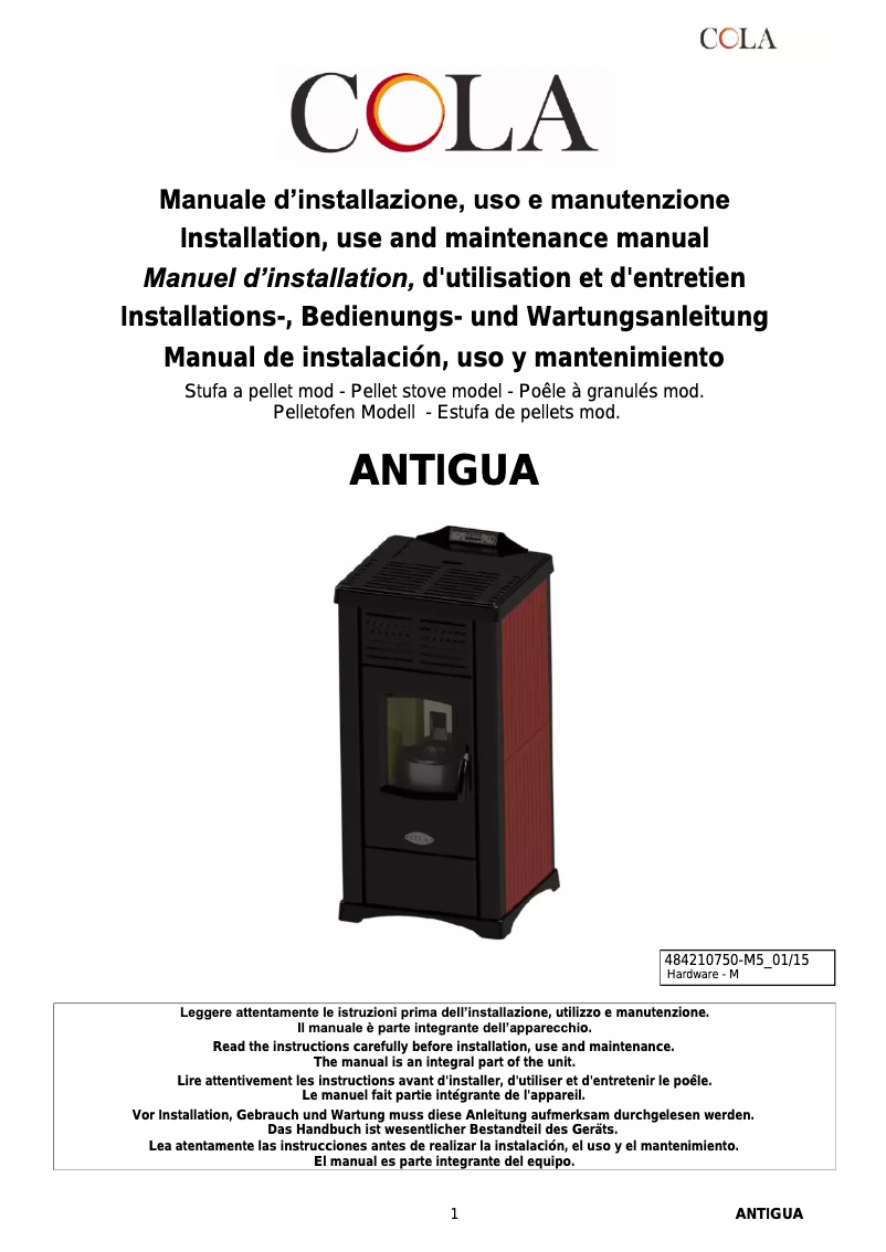 Image de la première page du manuel de l'appareil Antigua