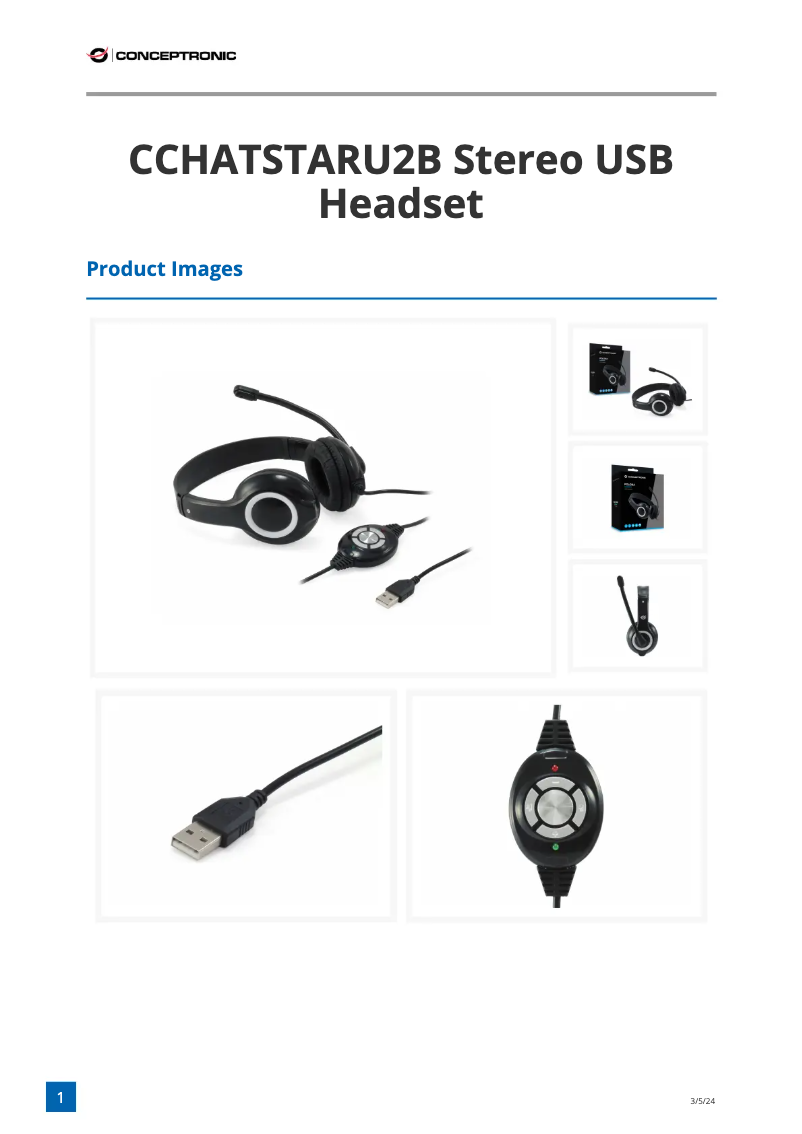 Page n°1 - Fiche technique Conceptronic CCHATSTARU2B