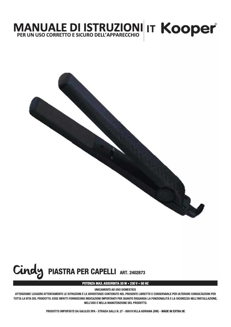 Page 1 de la notice Manuel utilisateur Kooper 2402873