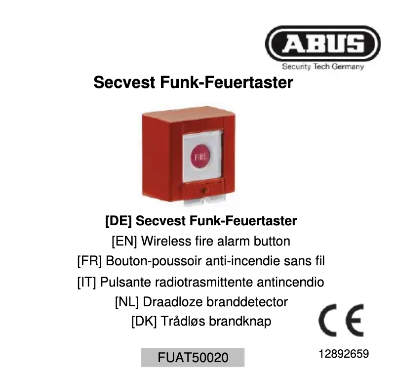 Image de la première page du manuel de l'appareil FUAT50020