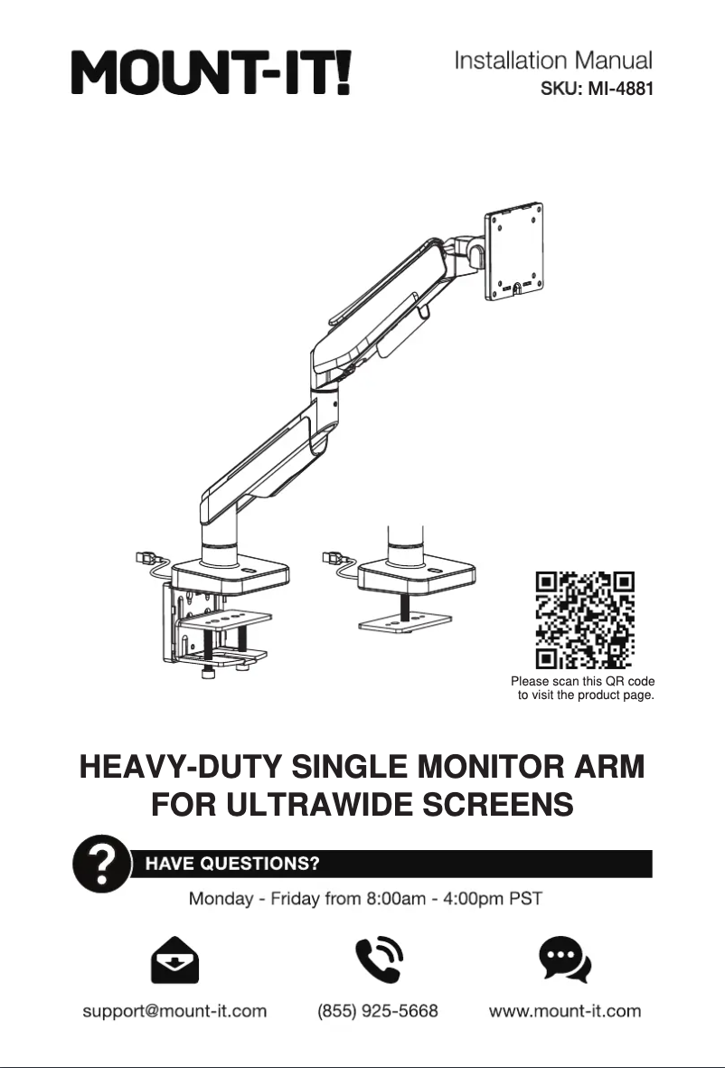 Page 1 de la notice Manuel utilisateur Mount-It! MI-4881