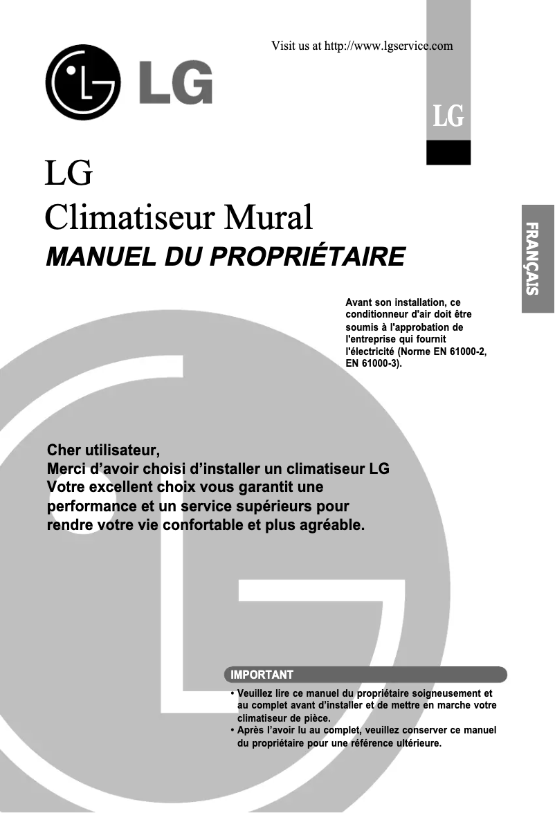Page n°1 - Manuel utilisateur LG LSNH096ZDL5