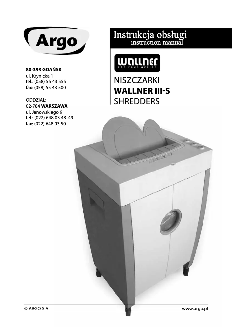 Page n°1 - Manuel utilisateur Wallner III-S