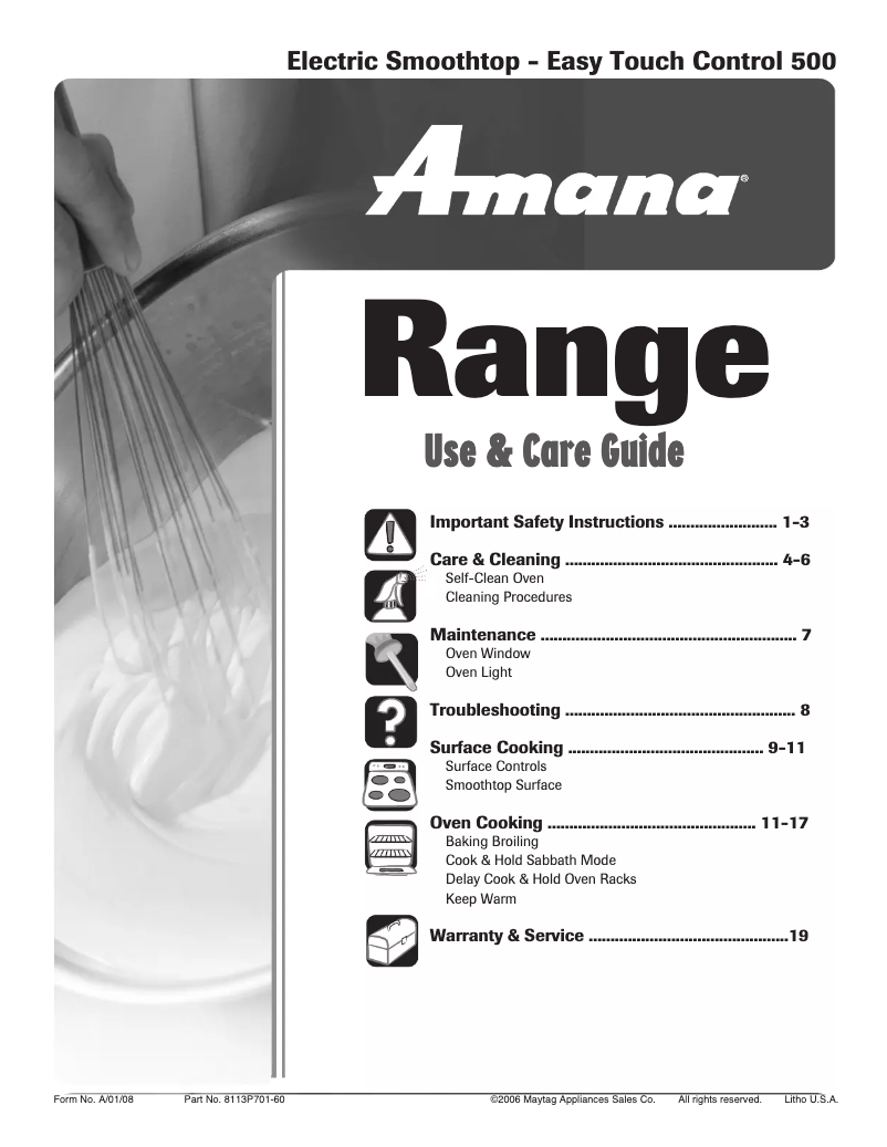 Page n°1 - Manuel utilisateur Amana AER5715RCW