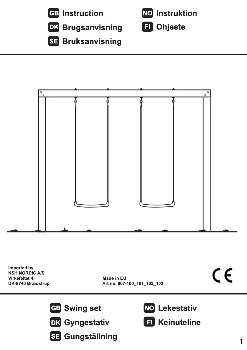 Image de la première page du manuel de l'appareil 807-100