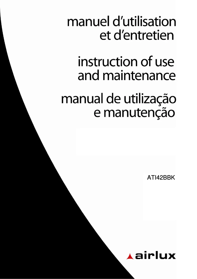 Page n°1 - Manuel utilisateur Airlux ATI42BBK