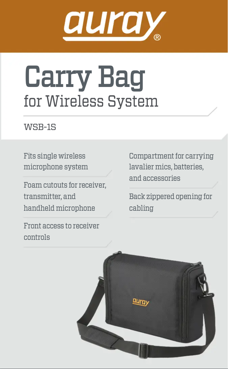 Page 1 de la notice Manuel utilisateur Auray WSB-1S