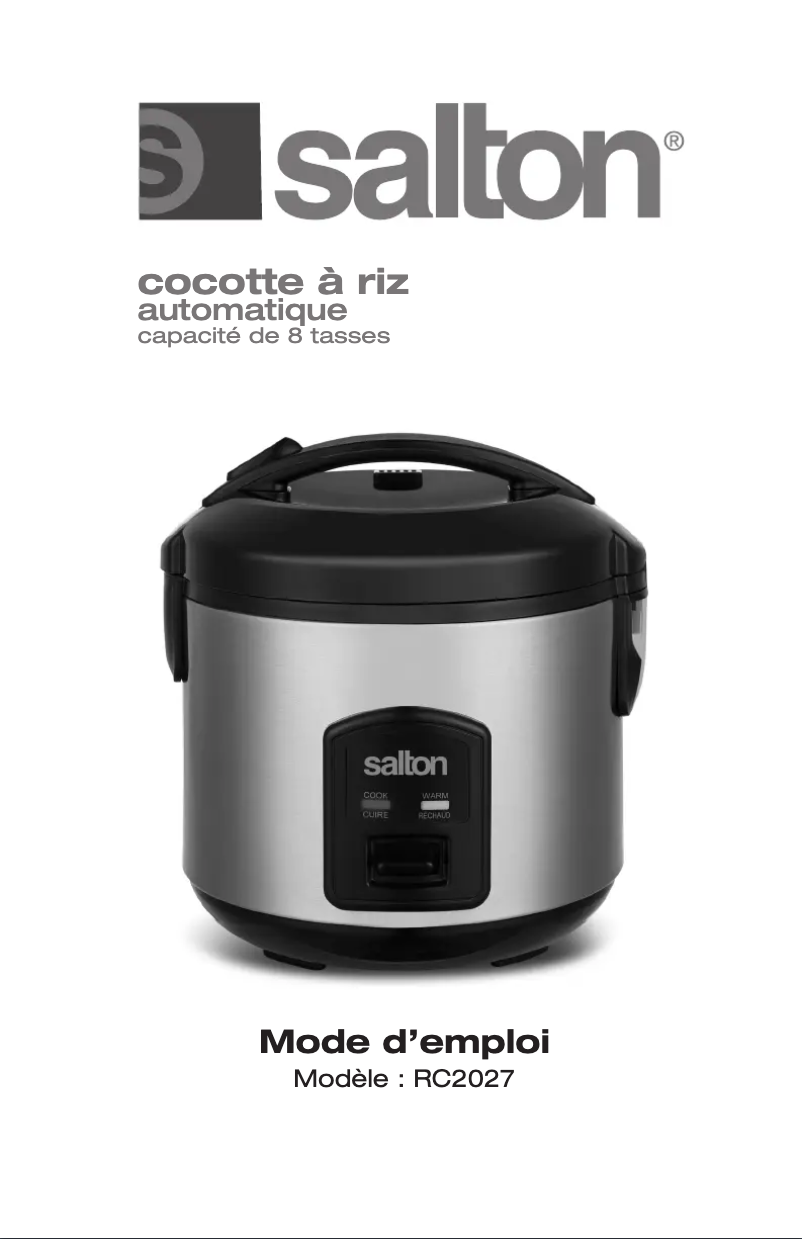Page 1 de la notice Manuel utilisateur Salton RC2027