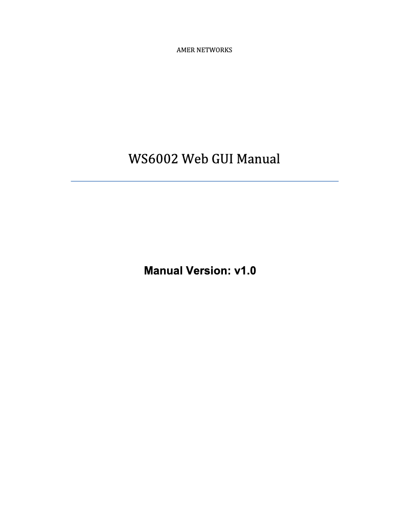 Página 1 del manual Manual de usuario Amer WS6002
