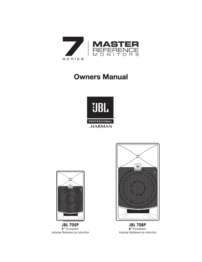 Page 1 de la notice Manuel utilisateur JBL 708P
