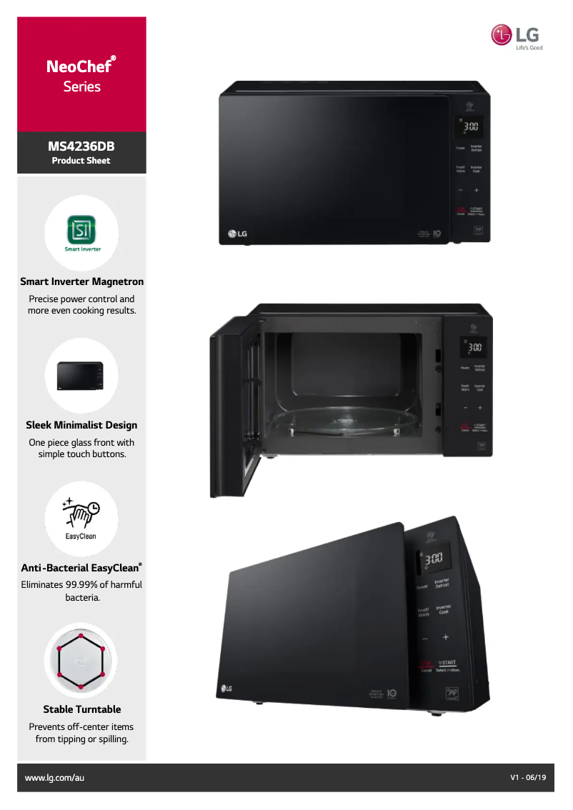 Página 1 del manual Ficha técnica LG MS4236DB