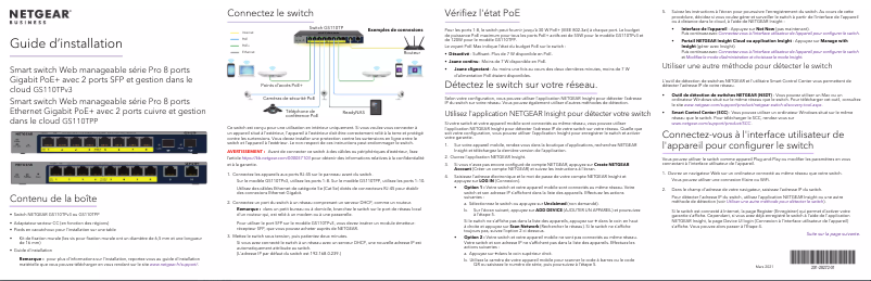 Page n°1 - Guide d'installation Netgear GS110TPP
