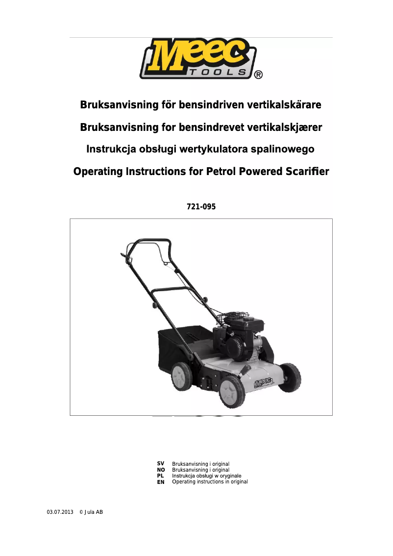 Page n°1 - Manuel utilisateur Meec Tools 721-095